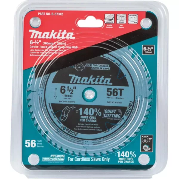 Makita 18-Volt X2 LXT(36-Volt) Brushless 6-1/2 in. Plunge Circular Saw with Bonus 6-1/2 in. 56T Carbide-Tipped Plunge Saw Blade