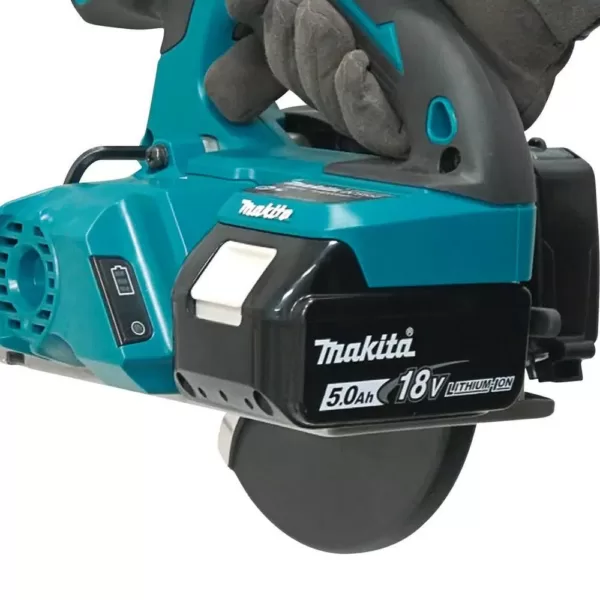 Makita 18-Volt 5-7/8 in. 5.0 Ah LXT Lithium-Ion Brushless Cordless Metal Cutting Saw Kit with Electric Brake and Chip Collector
