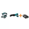 Makita 18-Volt LXT Lithium-Ion 6-1/2 in. Cordless Circular Saw and Reciprocal Saw with Free 4.0Ah Battery (2-Pack)
