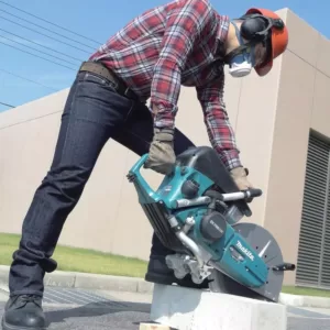 Makita 14 in. 76 cc 4-Stroke Engine Gas Saw with Bonus 1 in. AVT Rotary Hammer, SDS-Plus Bits with HEPA Dust Extractor