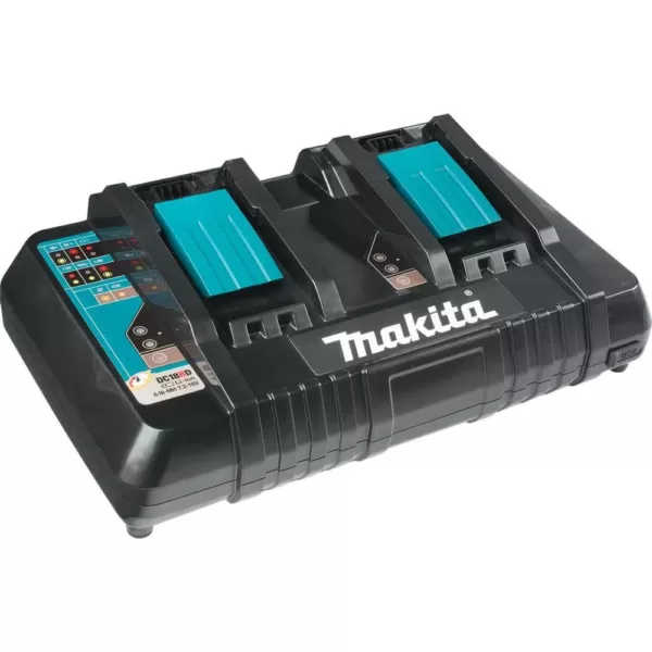 Makita 18-Volt X2 (36V) LXT 473 CFM 120 MPH Brushless Cordless Blower Kit with 4 Batteries (5.0Ah) with Flat End Nozzle, XBU02Z