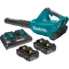 Makita 18-Volt X2 (36V) LXT 473 CFM 120 MPH Brushless Cordless Blower Kit with 4 Batteries (5.0Ah) with Flat End Nozzle, XBU02Z