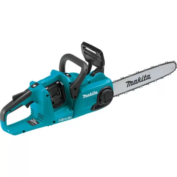Makita 18V X2 LXT Blower and 18V X2 LXT 14 in. Chain Saw with bonus 18V LXT Starter Pack