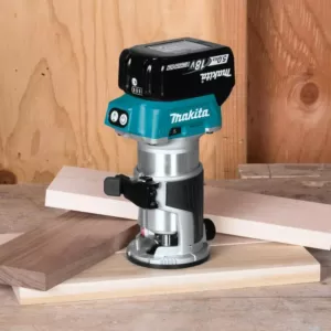 Makita 18-Volt LXT Lithium-Ion Brushless Cordless Compact Router Fixed Base Starter Kit (5.0 Ah)