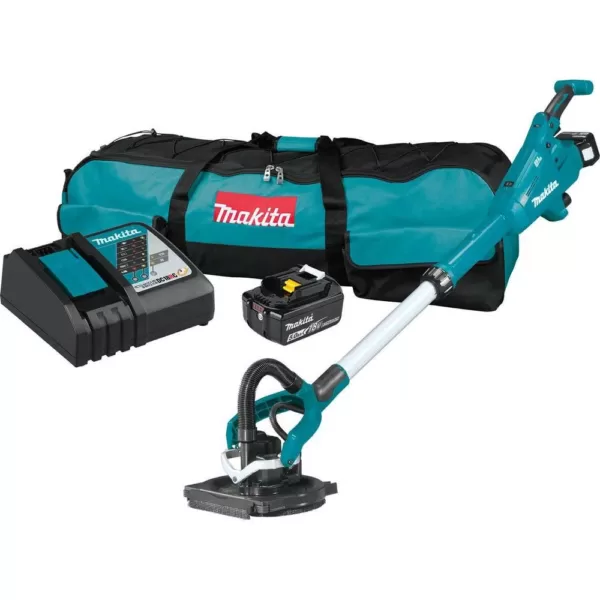 Makita 5.0 Ah 18-Volt LXT Lithium-Ion Brushless Cordless 9 in. Drywall Sander Kit, AWS Capable with bonus 18V LXT Cut-Out Saw