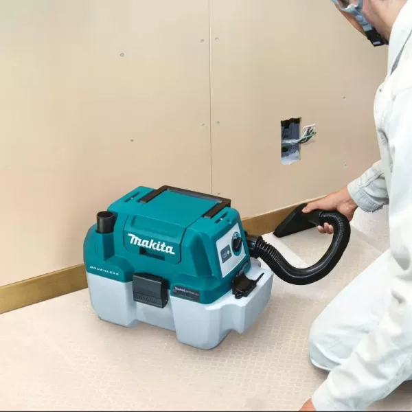 Makita 18-Volt 5.0 Ah LXT Lithium-Ion Brushless Cordless 2 Gal. HEPA Filter Portable Wet/Dry Dust Extractor/Vacuum Kit