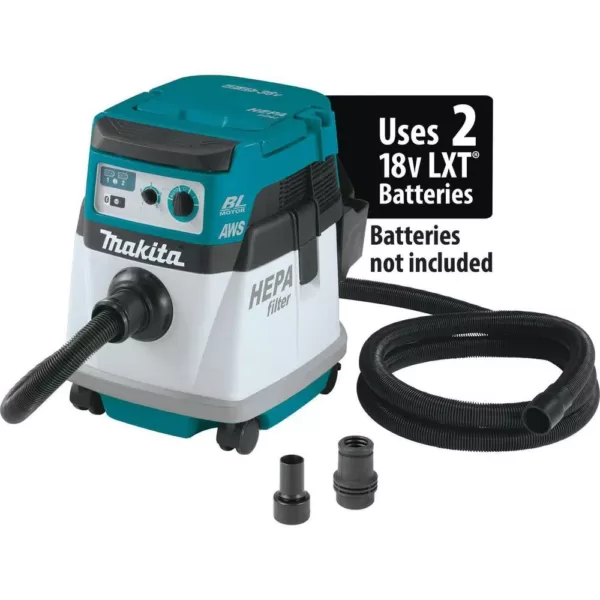 Makita 18-Volt X2 LXT Lithium-Ion (36-Volt) Brushless Cordless 4 Gal. HEPA Filter Dry Dust Extractor, with AWS (Tool-Only)