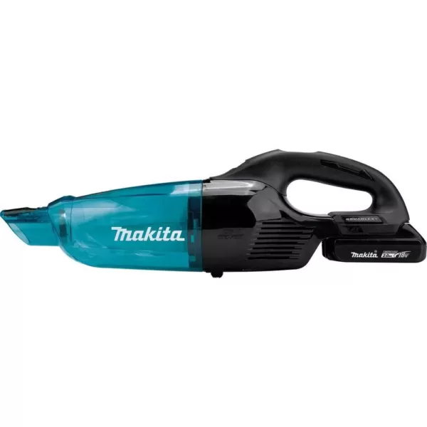 Makita 18-Volt LXT Compact Brushless Cordless 3-Speed Vacuum Kit, 2.0Ah with Black Cyclonic Vacuum Attachment with Lock