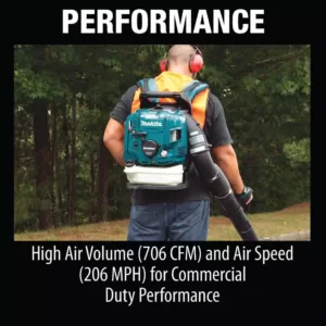 Makita 206 MPH 706 CFM 75.6cc MM4 4-Stroke Engine Hip Throttle Backpack Blower