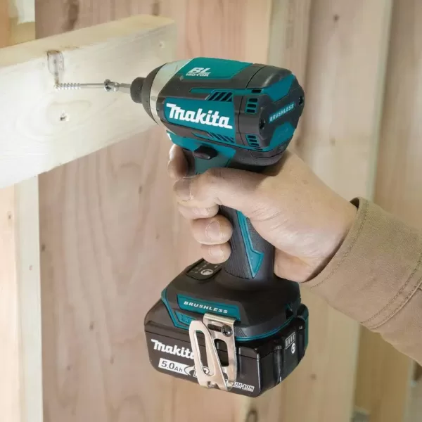Makita 18-Volt LXT Lithium-Ion Brushless Cordless Quick-Shift Mode 3-Speed Impact Driver with (2) Batteries 5.0Ah, Hard Case