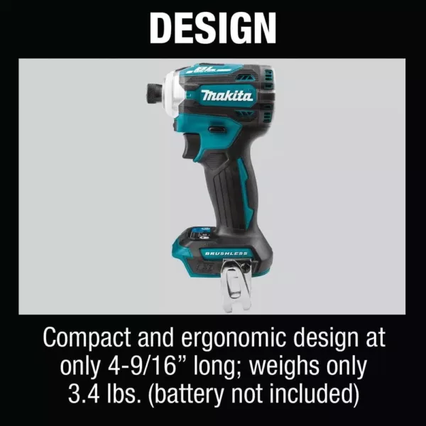 Makita 18-Volt LXT Lithium-Ion Brushless Impact Driver with ImpactXPS Insert Bit Holder and ImpactXPS 2 in. Power Bit, 3-Pack