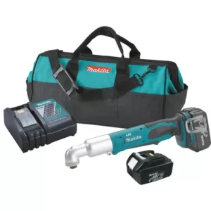 Makita 18-Volt LXT Lithium-Ion 1/4 in. Cordless Angle Impact Driver Kit with (2) Batteries 3.0Ah, Charger and Tool Bag