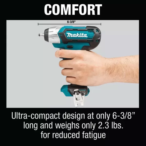 Makita 12-Volt MAX CXT Lithium-Ion Cordless 1/4 in. Sq. Drive Impact Wrench with Bonus 12-Volt MAX CXT Battery Pack 4.0Ah