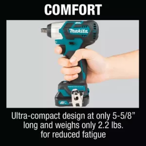 Makita 12-Volt MAX CXT Lithium-Ion Brushless Cordless 3/8 in. sq. Drive Impact Wrench Kit (2.0 Ah)