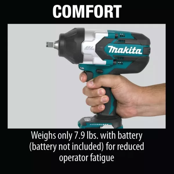 Makita 18-Volt LXT Brushless High Torque 1/2 in. Square Drive Impact Wrench with 14-Piece 1/2 in. Deep Well Impact Socket Set