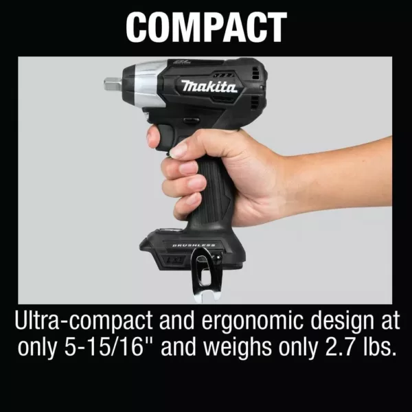 Makita 18-Volt LXT Lithium-Ion Sub-Compact Brushless Cordless 1/2 in. Square Drive Impact Wrench (Tool-Only)