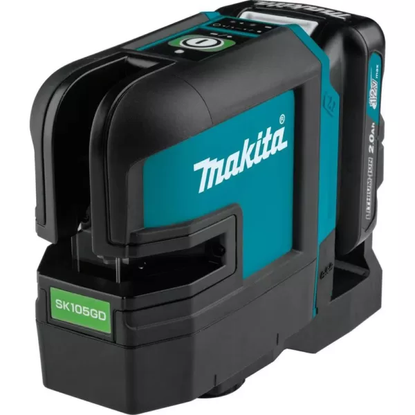 Makita 12-Volt MAX CXT Self-Leveling Cross-Line Green Laser Kit (2.0 Ah)