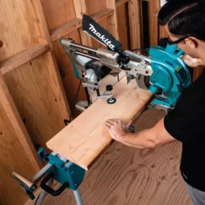 Makita 15 Amp 12 in. Dual-Bevel Sliding Compound Miter Saw with Laser and Stand
