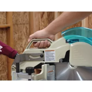 Makita 15 Amp 12 in. Corded Single-Bevel Compound Miter Saw with 40T Carbide Blade and Dust Bag