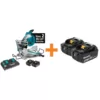 Makita 18-Volt X2 LXT 10 in. Brushless Cordless Dual-Bevel Sliding Compound Miter Saw Kit Laser 5.0 Ah with Batteries 5.0 Ah