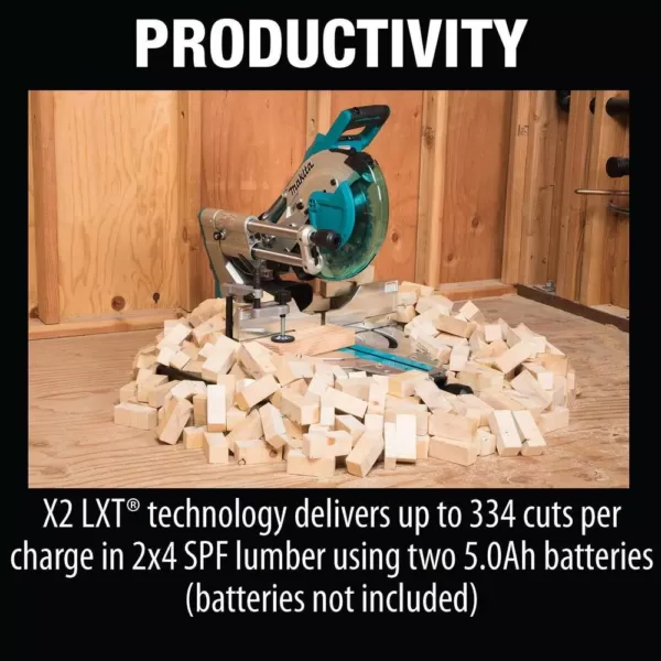 Makita 18-Volt X2 LXT Lithium-Ion (36V) Brushless Cordless 10 in. Dual-Bevel Sliding Compound Miter Saw with Laser (Tool Only)