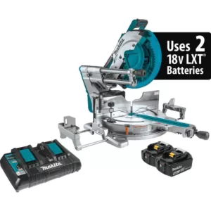 Makita 18-Volt X2 LXT (36V) Brushless 12 in. Dual-Bevel Sliding Compound Miter Saw with bonus Compact Folding Miter Saw Stand