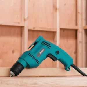 Makita 4.9 Amp 3/8 in. Corded Low Noise (79dB) Variable Speed Drill with Keyless Chuck and Hard Case