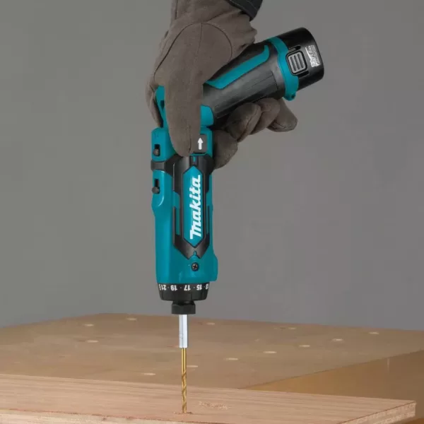Makita 7.2-Volt Lithium-Ion 1/4 in. Cordless Hex Driver-Drill Kit with Auto-Stop Clutch