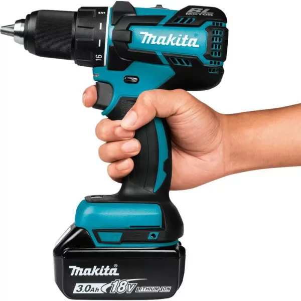 Makita 18-Volt LXT Lithium-Ion Compact Brushless Cordless 1/2 in. Driver-Drill Kit with (1) Battery 3.0Ah
