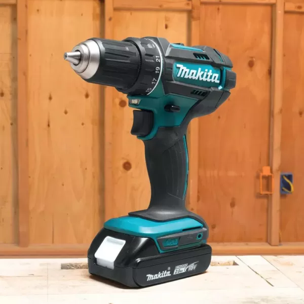 Makita 18-Volt LXT Lithium-Ion Cordless 1/2 in. XPT Drill/Driver Kit with Two 2.0 Ah Batteries Charger and Hard Case