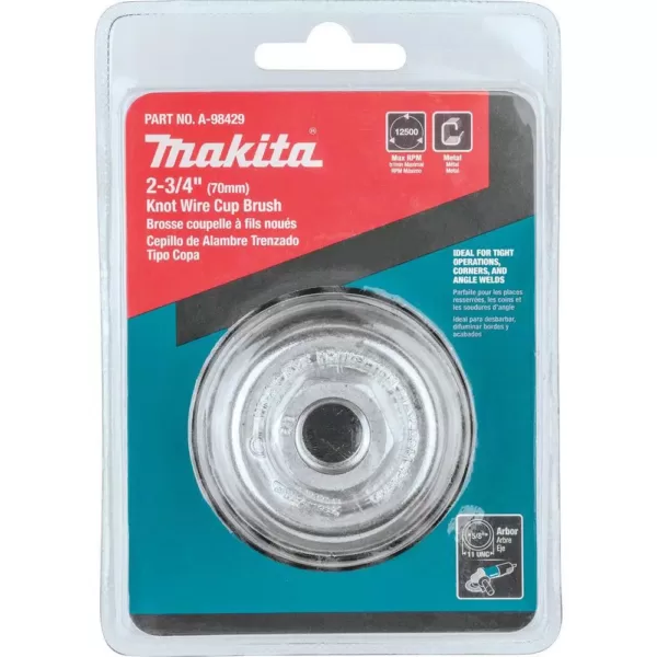 Makita 2-3/4 in. x 5/8 in.-11 Knot Wire Cup Brush