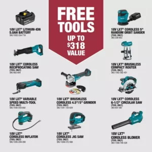 Makita 18-Volt LXT 4.0 Ah Battery and Rapid Optimum Charger Starter Pack with Bonus 18-Volt LXT Cordless Multi-Tool (Tool-Only)