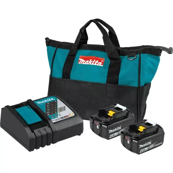 Makita 18-Volt LXT 4.0 Ah Battery and Rapid Optimum Charger Starter Pack with Bonus 18-Volt LXT Brushless Compact Router