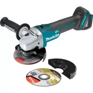 Makita 18V LXT Brushless 4-1/2 in./5 in. Angle Grinder, 1/2 in. Impact Wrench and 2 Gal. Vacuum with bonus 18V LXT Starter Pack