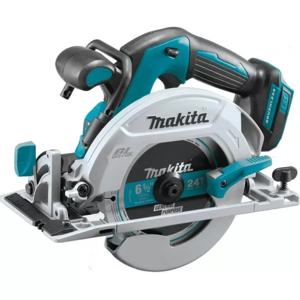 Makita 18V LXT 1/2 in. Brushless Hammer Driver-Drill, 6-1/2 in. Circ Saw and Recip Saw with bonus 18V LXT Starter Pack
