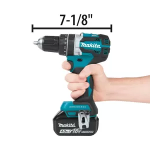 Makita 18-Volt LXT Lithium-Ion Brushless Cordless Hammer Drill and Impact Driver Combo Kit (2-Tool) w/ (2) 4Ah Batteries, Bag