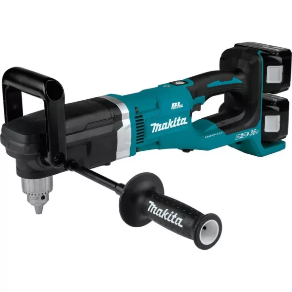 Makita 18-Volt X2 (36-Volt) 5.0 Ah LXT Lithium-Ion Brushless Cordless 1/2 in. Right Angle Drill Kit
