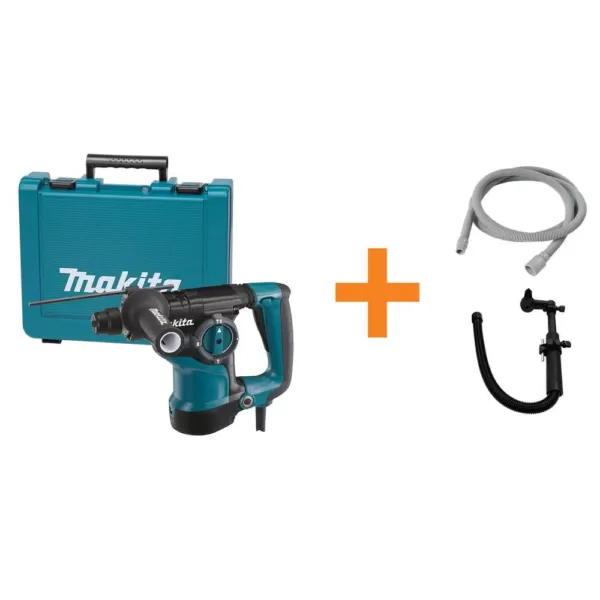 Makita 7 Amp 1 in. Corded SDS-Plus Concrete/Masonry AVT Rotary Hammer Drill w/ Vacuum Hose, SDS-Plus Dust Collection Attachment
