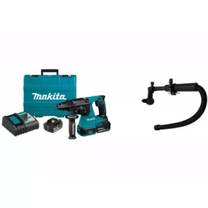 Makita 18V LXT 1 in. Brushless Cordless SDS-Plus Concrete/Masonry Rotary Hammer Drill Kit w/Bonus Dust Extraction Attachment
