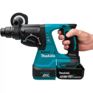 Makita 18-Volt LXT Lithium-Ion 1 in. Brushless Cordless SDS-Plus Concrete/Masonry Rotary Hammer Drill with (2) Batteries 5.0Ah