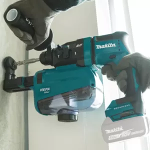 Makita 18-Volt 11/16 in. LXT Lithium-Ion Brushless AVT SDS-Plus Rotary Hammer (Tool-Only) with HEPA Dust Extractor AWS Capable
