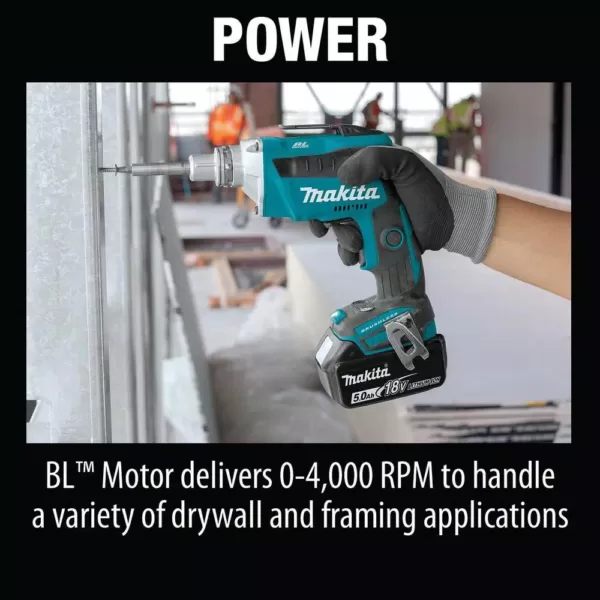 Makita 18-Volt LXT Lithium-ion Cordless 2-Piece Combo Kit (Brushless Drywall Screwdriver/Cut-Out Tool) 5.0Ah