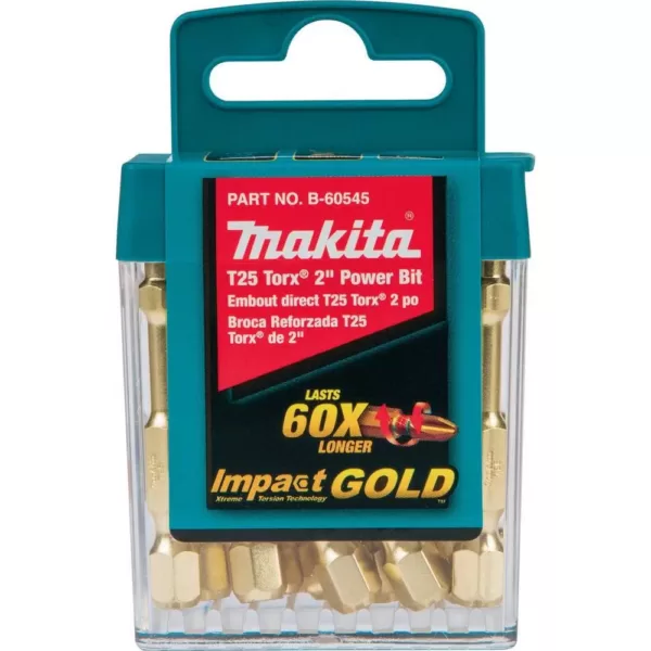Makita Impact GOLD T25 2 in. Power Bit Tic Tac (15-Piece)