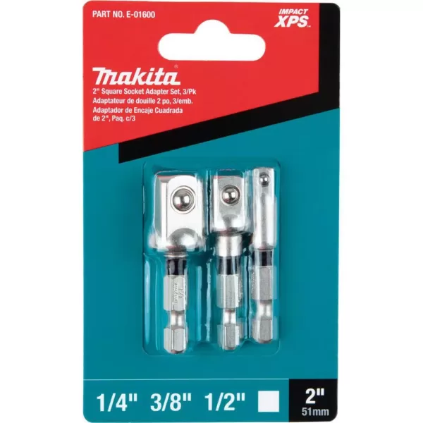 Makita IMPACT XPS Square 2 in. Socket Adapter (3-Piece)