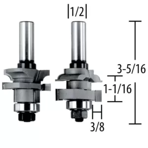 Makita Carbide-Tipped Stile and Rail 2-Flute Router Bit with 1/2 in. Shank