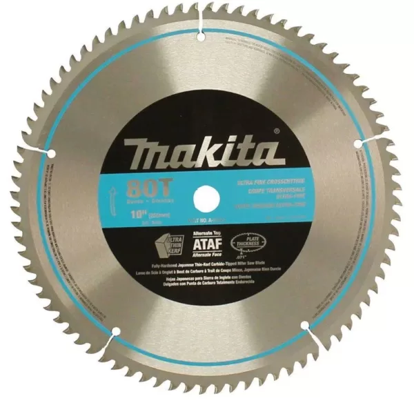 Makita 10 in. x 5/8 in. 80-Teeth Micro-Polished Miter Saw Blade