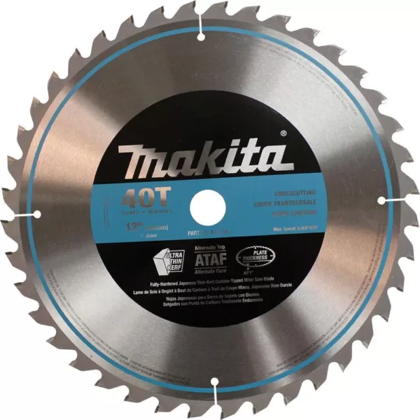 Makita 12 in. x 1 in. 40-Teeth Micro-Polished Miter Saw Blade