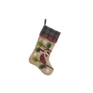Manor Luxe 0.1 in. H x 20 in. L Polyester Blend Cardinal Noel Peace Christmas Stocking