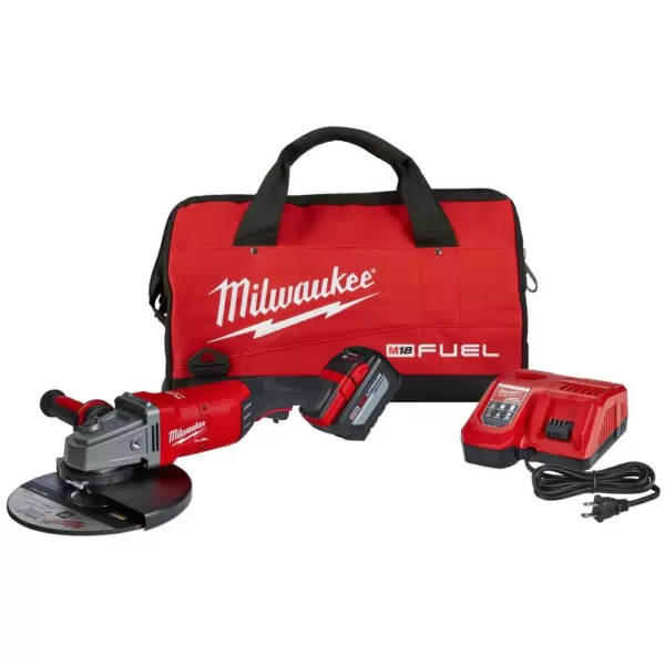 Milwaukee M18 FUEL 18-Volt Lithium-Ion Brushless Cordless 7/9 in. Grinder Kit W/ (1) 12.0Ah Battery, Bag & Rapid Charger