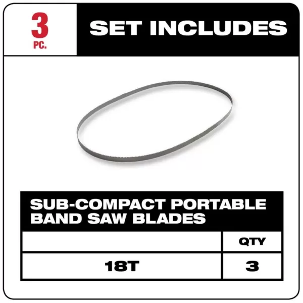 Milwaukee M12 Sub-Compact 18 TPI Band Saw Blade (3-Pack)